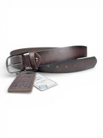 İstanbul Belt Deri Desenli Tokalı Tek Kat Hakiki Erkek Deri Kemer – 4 cm – Mat Metal Tokalı