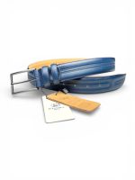 İstanbul Belt Hakiki Deri Erkek Kemer – 3.5 cm – Çift Şerit Kabartma Desenli Klasik Model