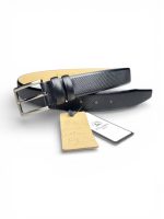 İstanbul Belt Hakiki Deri Erkek Kemer – Ince Dokuma Desenli – 3,5 cm – Klasik Model