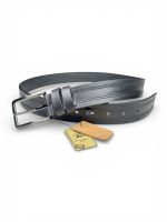 İstanbul Belt Hakiki Deri Erkek Kemer – Tek Kat Deri, Çift Dikiş Detaylı – 4 cm – Klasik Metal Tokalı