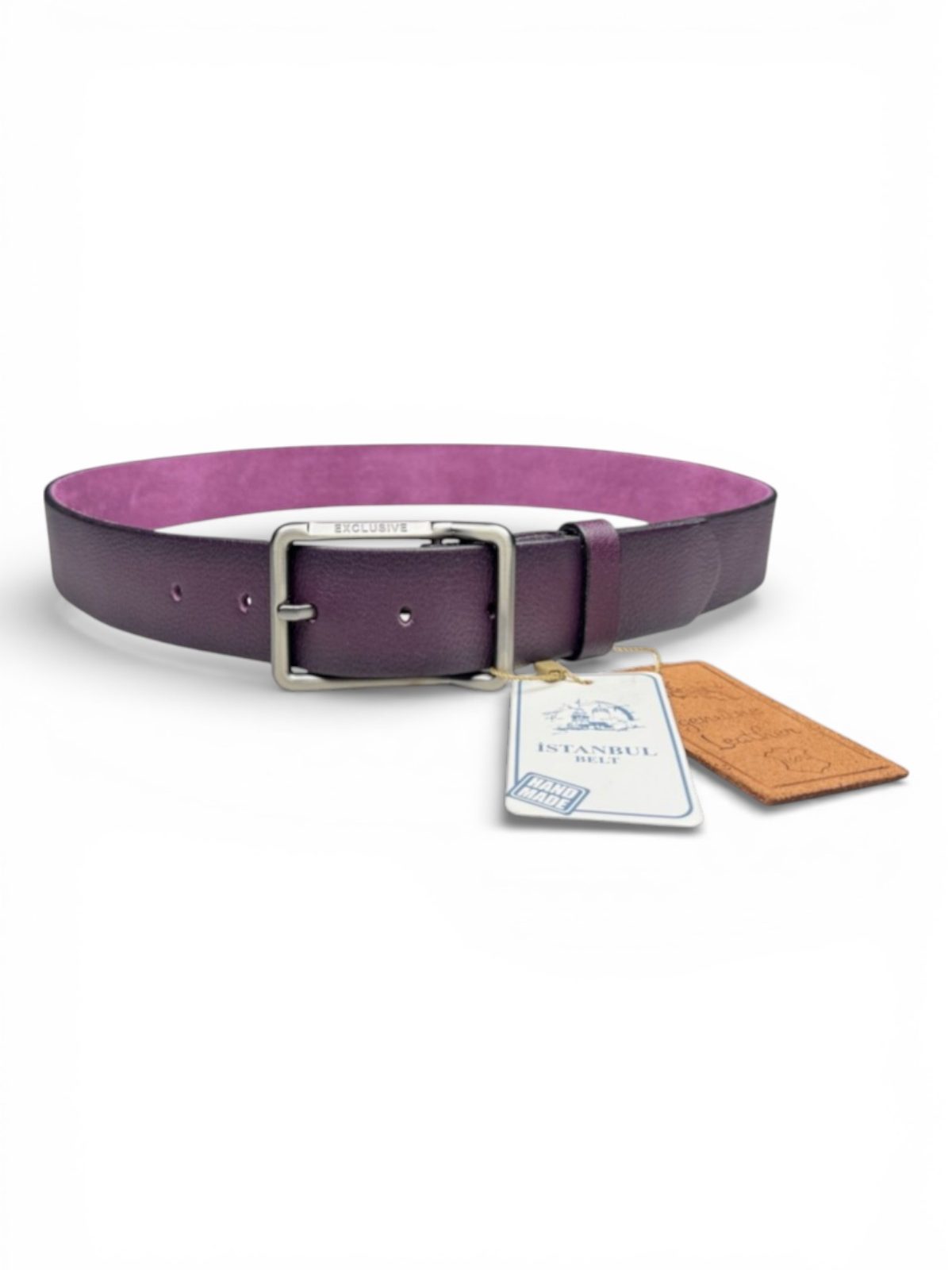 İstanbul Belt Exclusive Tek Katlı Hakiki Deri Erkek Kemer – 4 cm – Gümüş Ton Tokalı – Üst Segment Klasik Model