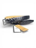 İstanbul Belt Hakiki Deri Erkek Kemer – 3.5 cm – Örgü Desenli Klasik Model