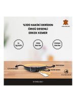 İstanbul Belt Hakiki Deri Erkek Kemer – 3.5 cm – Örgü Desenli Klasik Model
