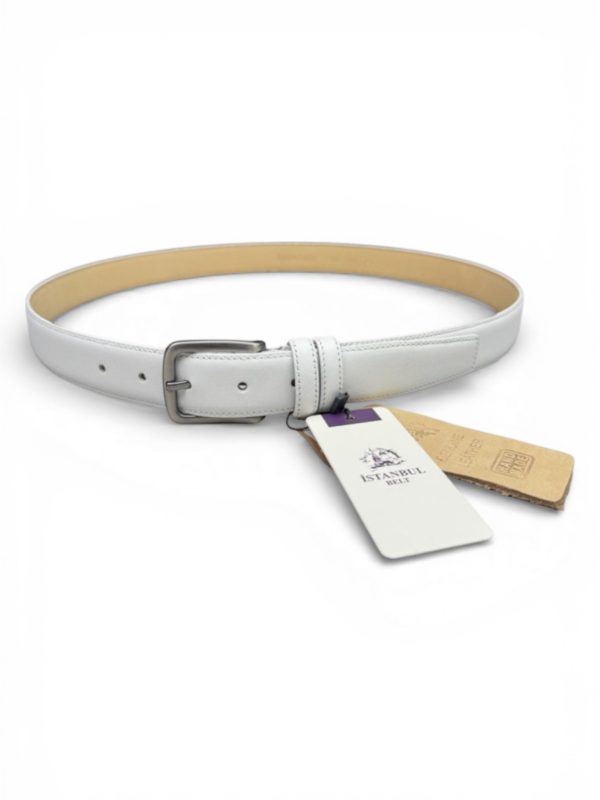 İstanbul Belt Hakiki Klasik Deri Erkek Kemer – 3 cm – Gümüş Ton Tokalı – Dayanıklı & Gerçek Deriden Kemer, Renk & Boy Seçenekleri