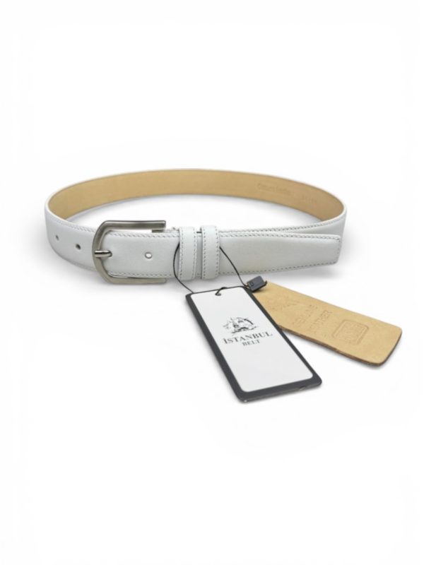 İstanbul Belt Hakiki Klasik Deri Kadın Kemer – 3 cm – Gümüş Ton Tokalı – Dayanıklı, Şık & Gerçek Deriden Kemer