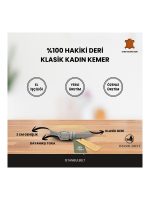 İstanbul Belt Hakiki Klasik Deri Kadın Kemer – 3 cm – Gümüş Ton Tokalı – Dayanıklı, Şık & Gerçek Deriden Kemer