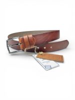 İstanbul Belt Hakiki Deri Erkek Vintage Efektli Kemer – 4 cm – Tek Kat Kalın Deri