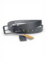 İstanbul Belt Siyah Erkek Deri Kemer – Tek Kat Kalın Deri – Mat Koyu Tokalı – 4 cm