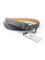 İstanbul Belt Erkek Hakiki Süet Deri Kemer – 3.5 CM – Gümüş Ton Tokalı, Dayanıklı, Şık & Gerçek Deriden Kemer