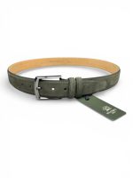 İstanbul Belt Erkek Hakiki Süet Deri Kemer – 4 CM – Gümüş Ton Tokalı, Dayanıklı, Şık & Gerçek Deriden Kemer