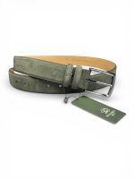 İstanbul Belt Erkek Hakiki Süet Deri Kemer – 4 CM – Gümüş Ton Tokalı, Dayanıklı, Şık & Gerçek Deriden Kemer