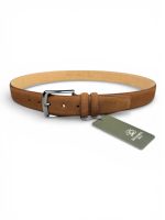 İstanbul Belt Erkek Hakiki Süet Deri Kemer – 4 CM – Gümüş Ton Tokalı, Dayanıklı, Şık & Gerçek Deriden Kemer