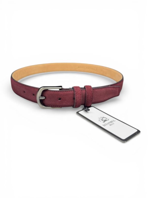 İstanbul Belt Hakiki Süet Kadın Deri Kemer – 3 CM – Gümüş Ton Tokalı, Dayanıklı, Şık & Gerçek Deriden Kemer