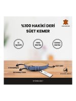 İstanbul Belt Hakiki Süet Kadın Deri Kemer – 3 CM – Gümüş Ton Tokalı, Dayanıklı, Şık & Gerçek Deriden Kemer
