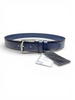 İstanbul Belt Premium Dikişli Erkek Kemer – Lacivert – 4 cm – Kalın Tek Kat Deri