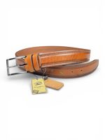 İstanbul Belt Taba Erkek Kemer – 3.5 cm – Kalın Tek Kat Deri – 4 Dikiş Detaylı